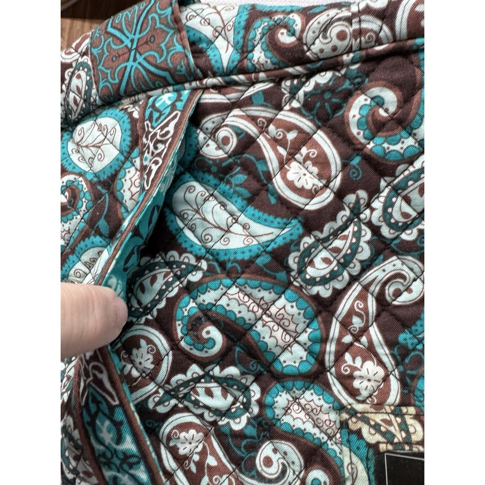 Marie By Giftcraft Paisley Shoulder Bag Turquoise Brown Quilted - Picture 12 of 16